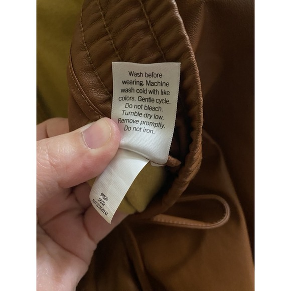 Nine West Pull on Faux Leather Jogger Pants Womens XL Brown Elastic Waist String - Picture 11 of 11